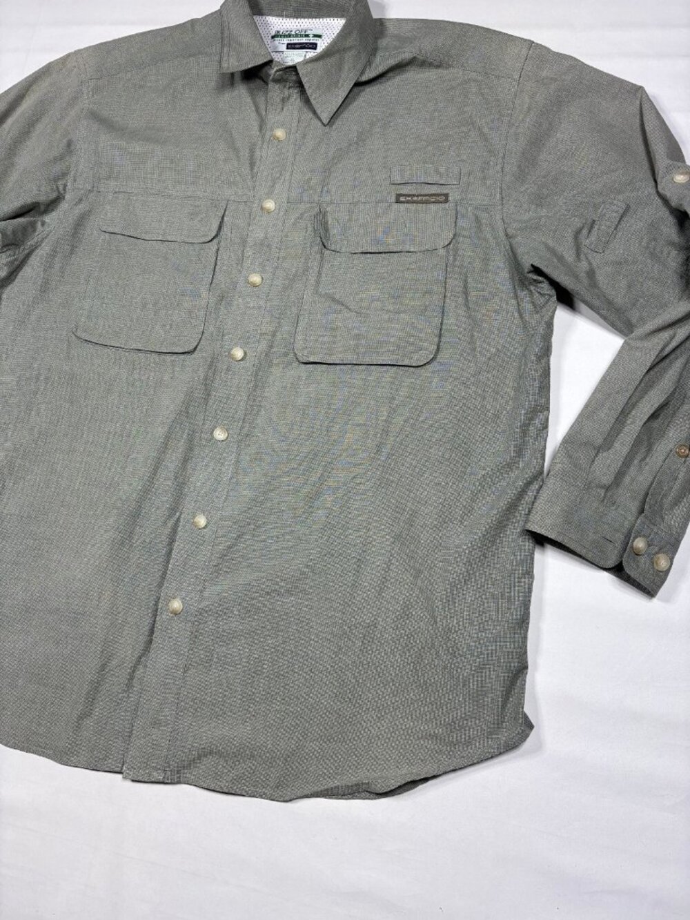 ExOfficio Buzz Off Insect Shield Repellent Green Long SleeveButton Shirt Mens XL - Picture 2 of 9